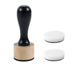 Wooden Handle Color Sponge Stamp Hollow Template Coloring Tool Hand Account Ink DIY Blending Material