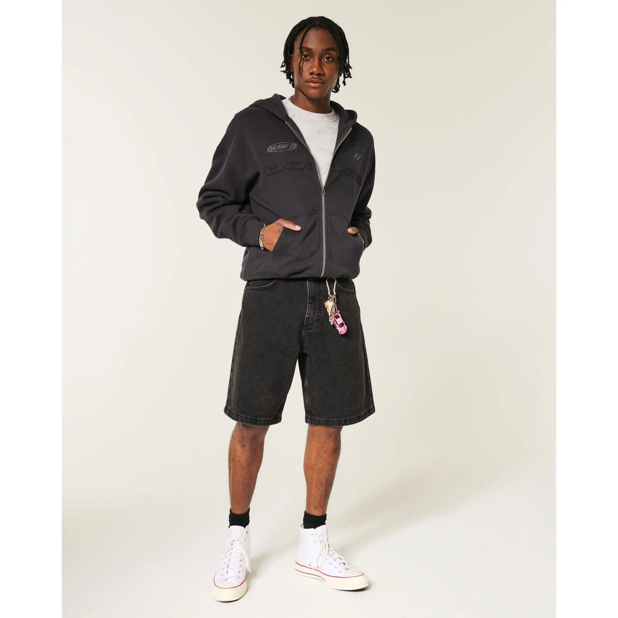 Hollister Black Baggy Jean Shorts