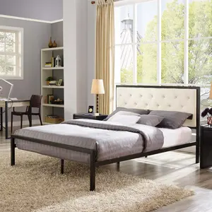 Modway Mia Queen Fabric Bed in Brown Beige
