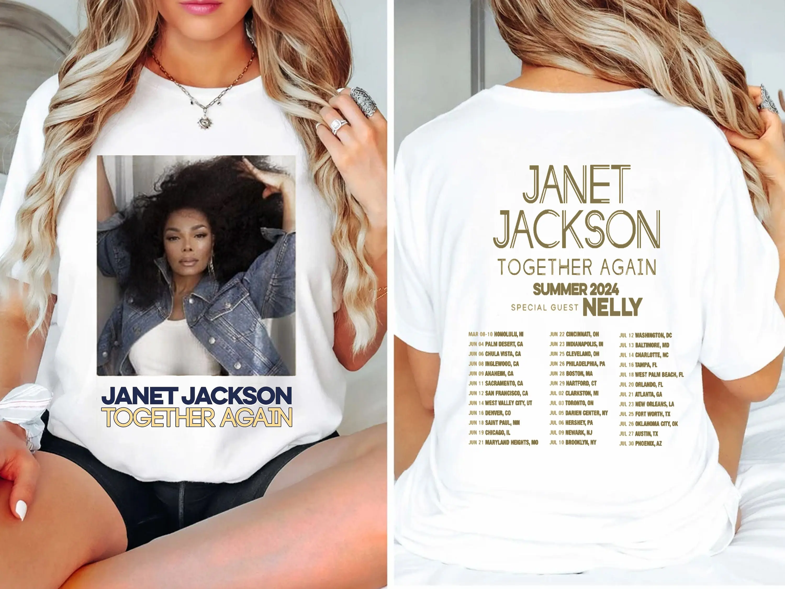 Janet Jackson Tour 2024 Shirt Janet Jackson Together Again Double Side Shirt Janet Jackson Shirt Janet Jackson Concert Shirt