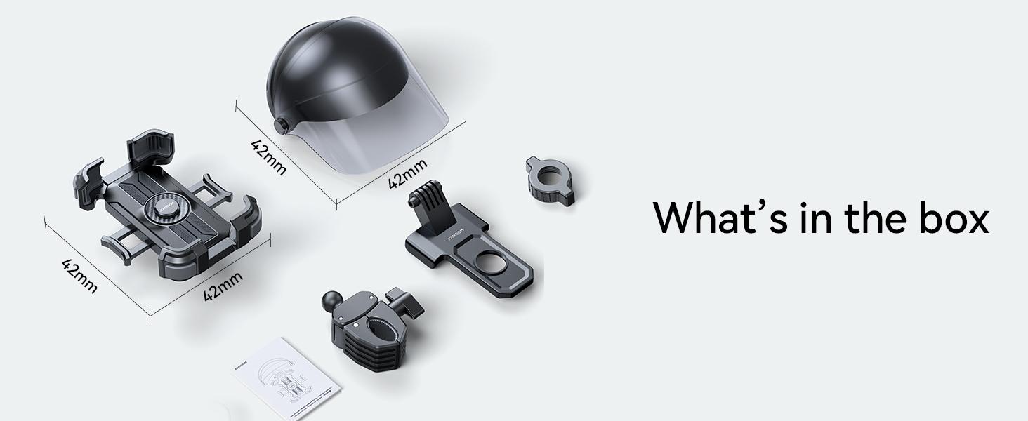 JOYROOM Motorcycle Phone Mount Holder, [NO.1 Sunshade& Rainproof] Phone Holder for Motorcycle ATV Scooter, [1s Quick Lock] Handlebar Phone Mount for iPhone 17 16 15 Pro Max S25, More 5.4-7" Phones