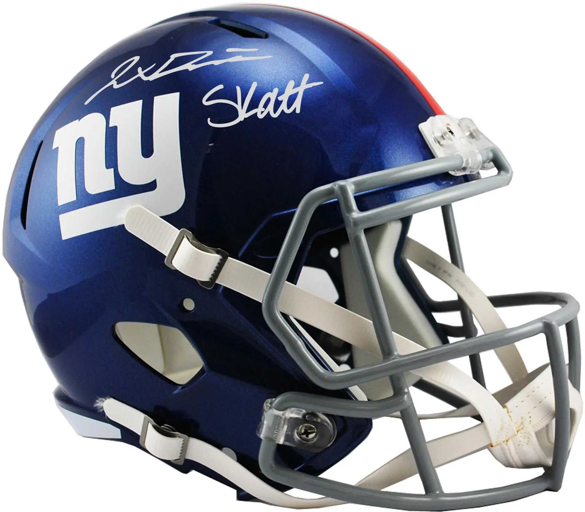 Jaxson Dart and Cam Skattebo New York Giants Autographed Speed Replica Helmet - Fanatics Authentic Certified