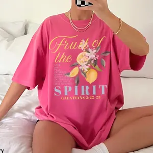 Fruit of the Spirit Christian Merch Tshirt, Trendy Youth Group Bible Verse Shirt, Vintage Lemon Graphic Tee P73ZQ