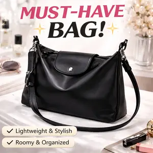 Stylish Black Crossbody Bag – Lightweight, Travel & Everyday Essentials, soft leather handbag, fashionable shoulder bag
