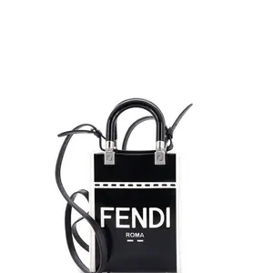 Pre-owned FENDI material Messenger Bags Sunshine Shopper Tote Patent and Canvas Mini by Rebag
