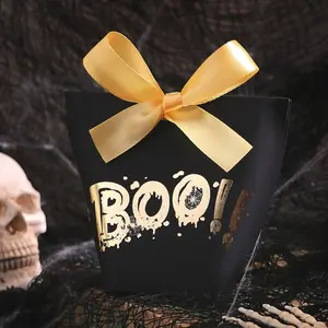 20 Halloween Mini Candy Boxes, Boo Pattern, Halloween Candy Box Set, Holds Chocolate/gummy Candy, DIY Stickers, Halloween Gift
