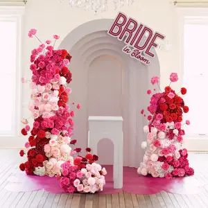 A8946 Hot Pink Rose Floral Arrangement KT Board Background Decor Event Props