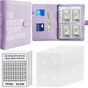 Purple 100 Day Saving Challenge Binder monthly agenda miracle journal student planner collection christmas