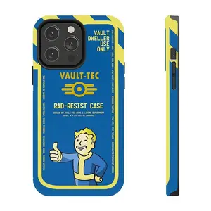 Fallout Vault-Tec Vault Boy Phone Case, Slim Game Fan Protective Cover, Compatible with iPhone 11-17 Pro Max/Plus and Samsung Galaxy S23-25