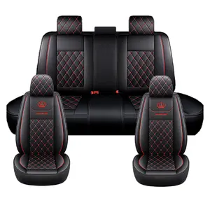 Universal Car Exterior Accessory - Black & Red Diamond Pattern Seat Covers for All Vehicles