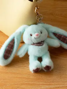 Dopamine Colorful Pull-Ear Rabbit Plush Toy, Cute Animal Design, Soft Huggable Stuffed Animal Keychain, Huggable Collectible, Cute Bunny Bag Charm, Ideal Gift for Girls & Boyfriends