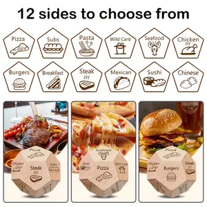 Valentine's Day Wooden Dice Gift, Couple Game Christmas Present, 12 Sided Date Dice, Food Activity Dice, Dating Couple Gift, Polyhedral Dice