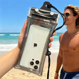 Large Waterproof Phone Case, Sealed Protection, Touch Screen Seal Bag, Underwater Photo Cover, Neck Strap Floating Diving Pouch, Transparent Pool Bag