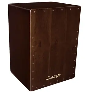 Sawtooth Chocolate Satin Hand Stained Large Size Cajon Percussion Box