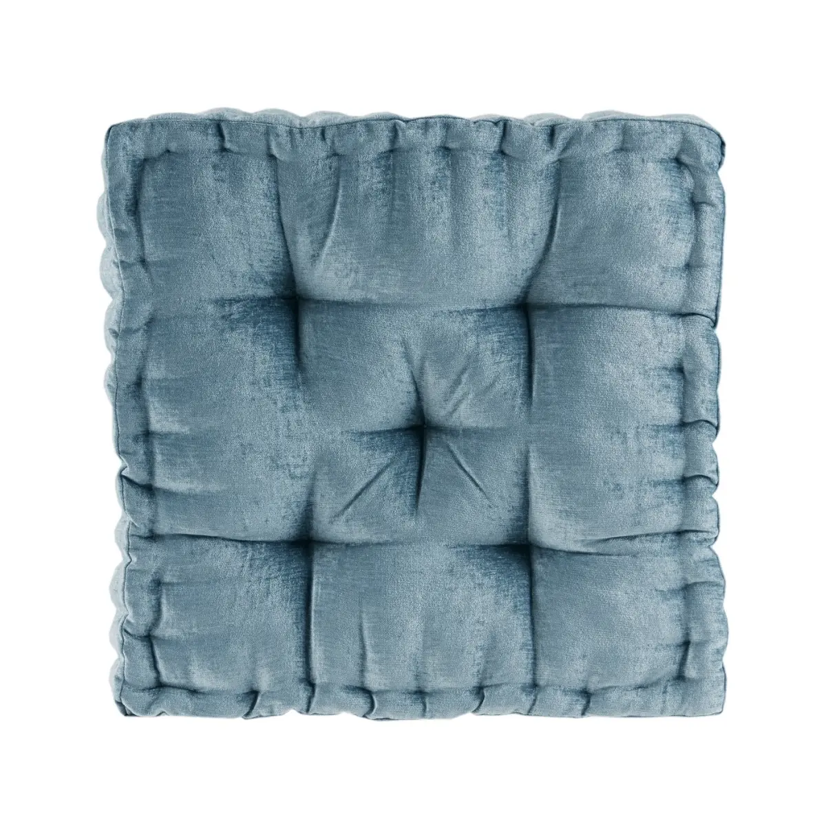 Intelligent Design ID31-1526 Chenille Weave Square Floor Pillow Cushion, 20x20 in Poly Aqua - Cozy Aesthetic Cozy Corner Floor Seating Essential