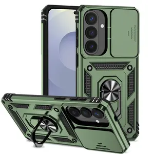 Slide Camera Shockproof Armor Phone Case For Samsung Galaxy S26 Ultra S26 Plus S26Ultra S26+ Case Magnetic Ring Stand Back Cover