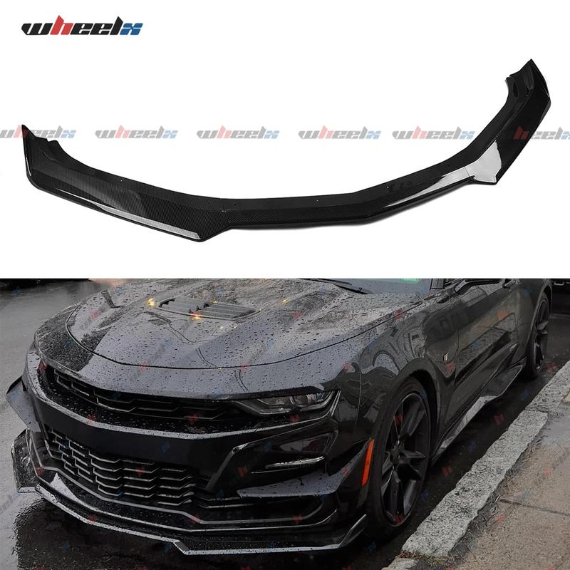 Perfect Valentine Present | For 2016-2024 Chevy Camaro SS & 2019-2024 Camaro LS/LT/RS - Gloss Black Carbon Fiber Front Bumper Lip Spoiler (Not for ZL1) Automotive#ValentineDayGifts #GiftForHim