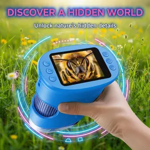 1000X Handheld Microscope for Kids with 4K 2.0" Screen, Photo & Video Camera, Rechargeable and Portable, a Fun STEM Gift & Birthday Present for Ages 3+