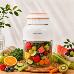 44 oz Portable Blender, Personal Smoothie Blender with 38 Stainless Steel Blades, USB Rechargeable Juice Blender Cup for Protein Shakes, Fresh Juice, Fruit Smoothies & Ice Crushing, Large Capacity Travel Blender