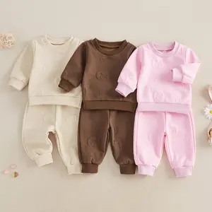Toddler Baby Girl Boy Fall WInter Clothes Outfits 3D Bear Print Sweatshirt Tops+Bear Pring Pants Sweatpants Tracksuit Set