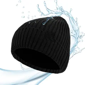 Waterproof Windproof Cuff Beanie - Thick Fleece Lined Knit Winter Hat for Men & Women Warm Watch Cap for Cold Weather