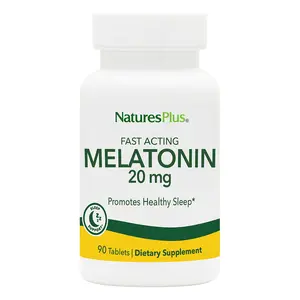 Melatonin 20 mg Tablets by NaturesPlus, Dietary Supplement for Sleep