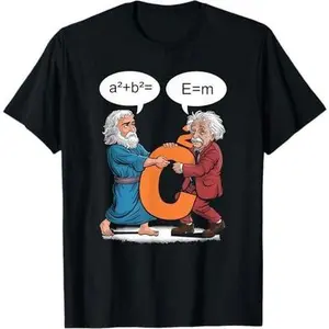 Funny Geek Outfit Nerd Costume Pythagoras vs Einstein T-Shirt
