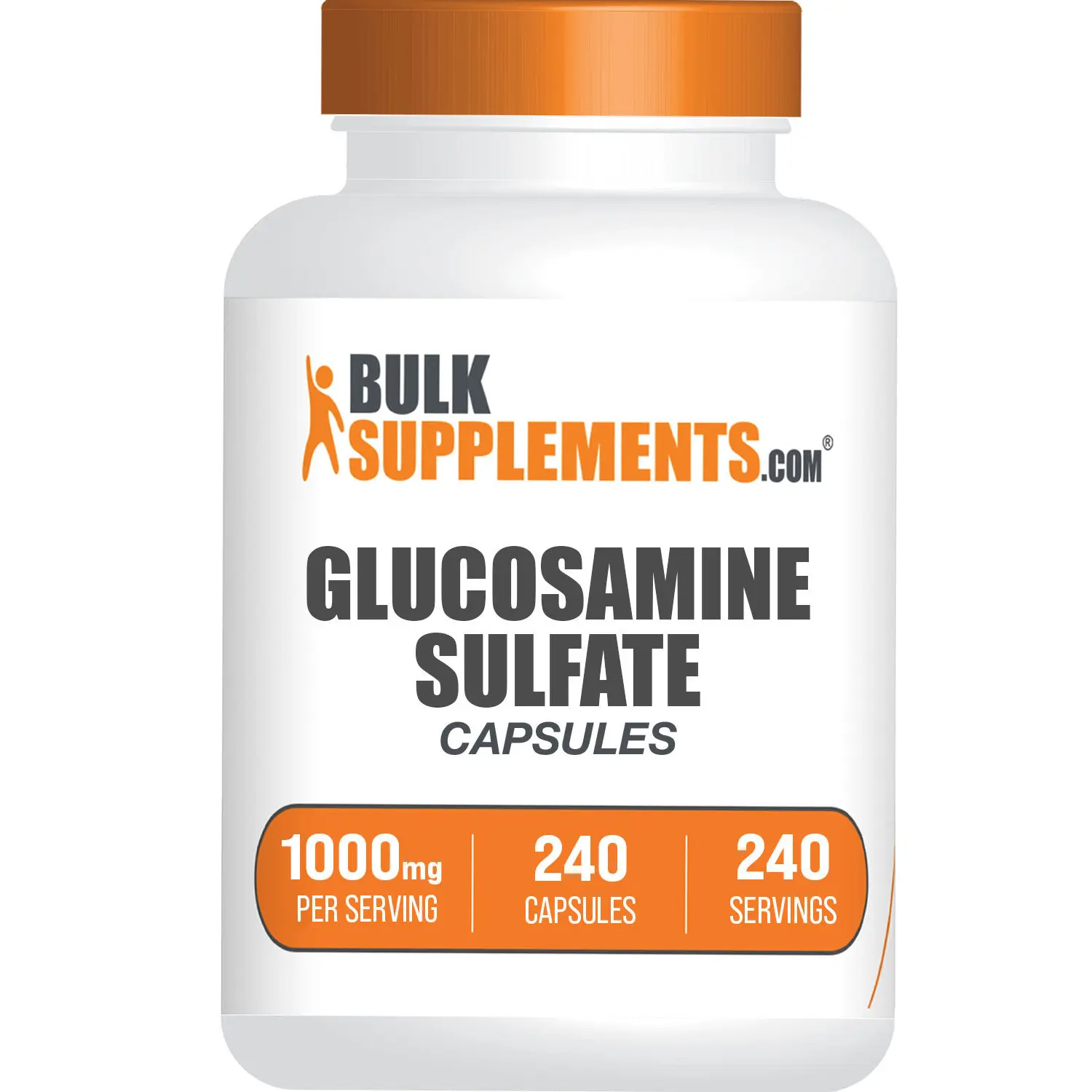 BULKSUPPLEMENTS.COM Glucosamine Sulfate Potassium Capsules - Health Dietary Joint Health Supplements - 1000mg per Serving, 240 Natural Bovine Gelatin Capsules, Easy to Take, Highly Bioavailable