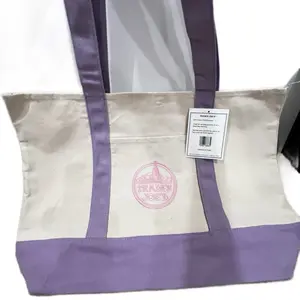 Trader’s Joe large reusable tote bag Lavender Canvas