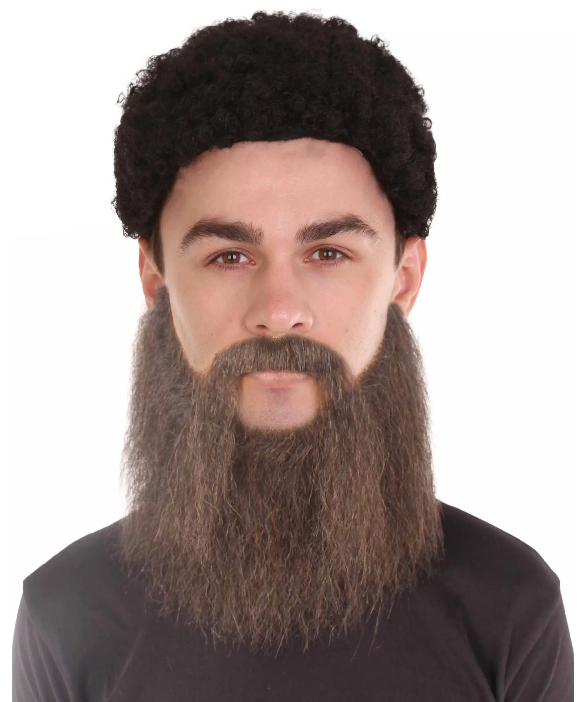 HPO Adult Men's Extended Synthetic Beard for Costume Play, Flame-retardant Synthetic Fiber-Multicolor