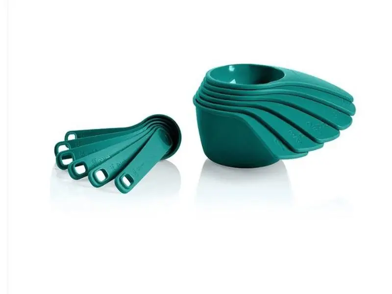Measuring Cups & Spoons Set with Handle 6 Precise Dual-Sided Spouts Nestable Dishwasher Safe Essential Kitchen Tools for Baking and Meal Prep