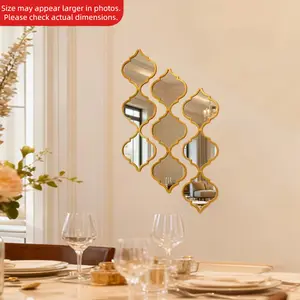 9pcs/12pcs Moroccan-style Combined Shape Acrylic Wall Mirror | Artistic Decorative Mirror, Silvery Mirror, Irregular Shape, Suitable for Bathroom, Living Room, Hallway, Boho Style, Ideal for Home Decoration or Valentine'S Day Gift