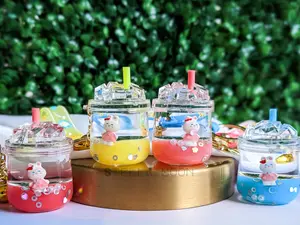 Ice Cup Liquid Keychain, Cute Bunny Key Chain Ring Accessory, Kawaii Cat Bag Charm, Rabbit Shaker, Chicken Fidget Anxiety Toy, Candy Milk cute keychain