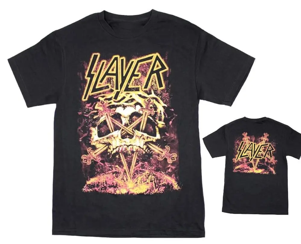 Slayer World Painted Blood Graphic Tee, Vintage Thrash Metal T-Shirt, Heavy Music Fan Shirt, Retro Gift T081244