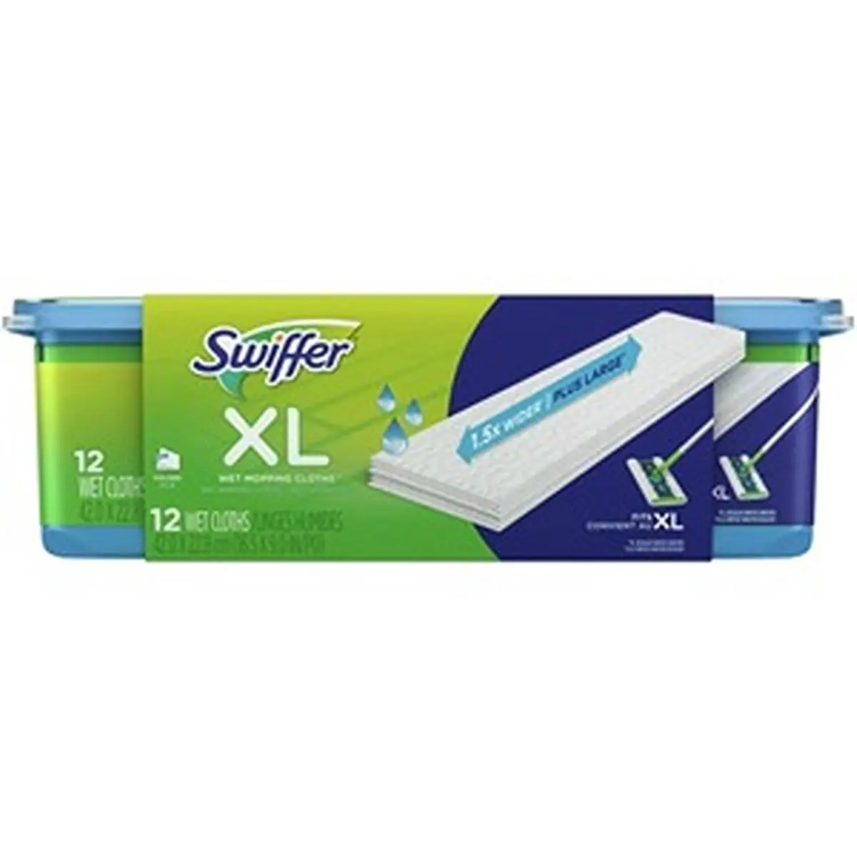 SWIFFER XL Size Wet Microfiber Refill Pads - 12-Pack Wider Wipes, Home Care Floor Mopping Supplies for Cleaning Floor Mop, Microfiber Pads Mops