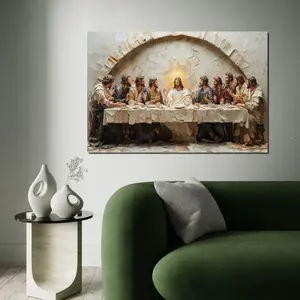 Last Supper Canvas, Religious Wall Art,Jesus with Disciples,Spiritual Canvas Print,Wall Art Canvas Design,Ready to Hang Decoration,Print Art