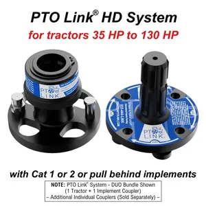 PTO Link HD System Duo Bundle | Quick-Connect PTO for 35–130 HP Tractors & Category 1 or 2 Implements
