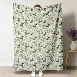 1pc Vintage Dachshund Print Blanket, Flannel Fleece Throw Blanket, Soft Warm Cozy Lightweight Blanket, Dog Pattern Design, Suitable for Sofa Bed Home Decor, Dog Lover Gift Birthday Present 50x60inch