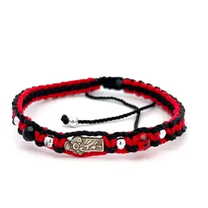 St Jude Red/Black Handmade Bracelet