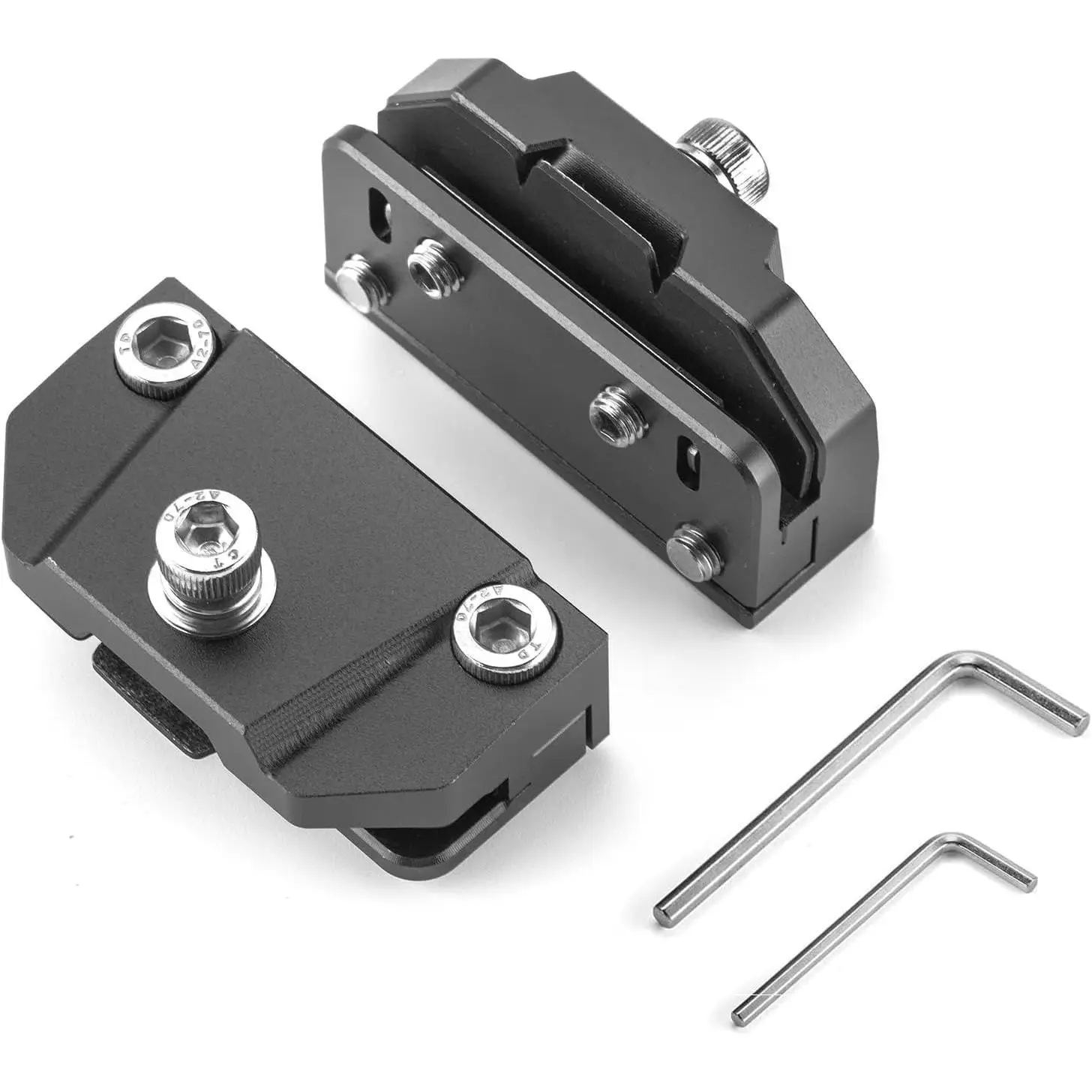 GJANSH 2PCS Universal Hood Light Mounting Brackets Ditch Light Brackets Adjustable Aluminum Alloy Pillar Hood Led Work Light Pods Mount Bracket for Truck SUV Cars, No Drilling