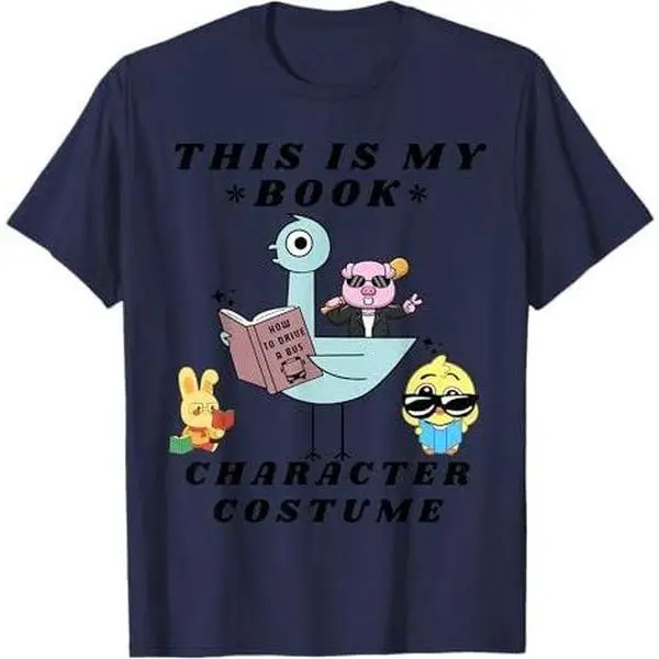 This Is My Book Character Costume Funny Pigeon Kids Reading T-Shirt