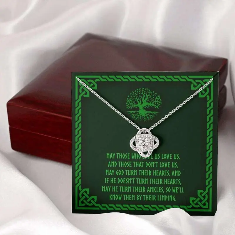 Friend Necklace, May God Turn Their Ankles Irish Blessing Knot Necklace Celtic Gaelic Jewelry Gift, Friendship necklace, matching sets, BFF gifts, meaningful jewelry, best friend forever