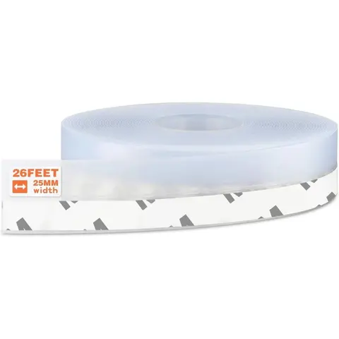 26 Feet 25mm Silicone Seal Strip, Door Weather Stripping Window Sealing Tape for Draf