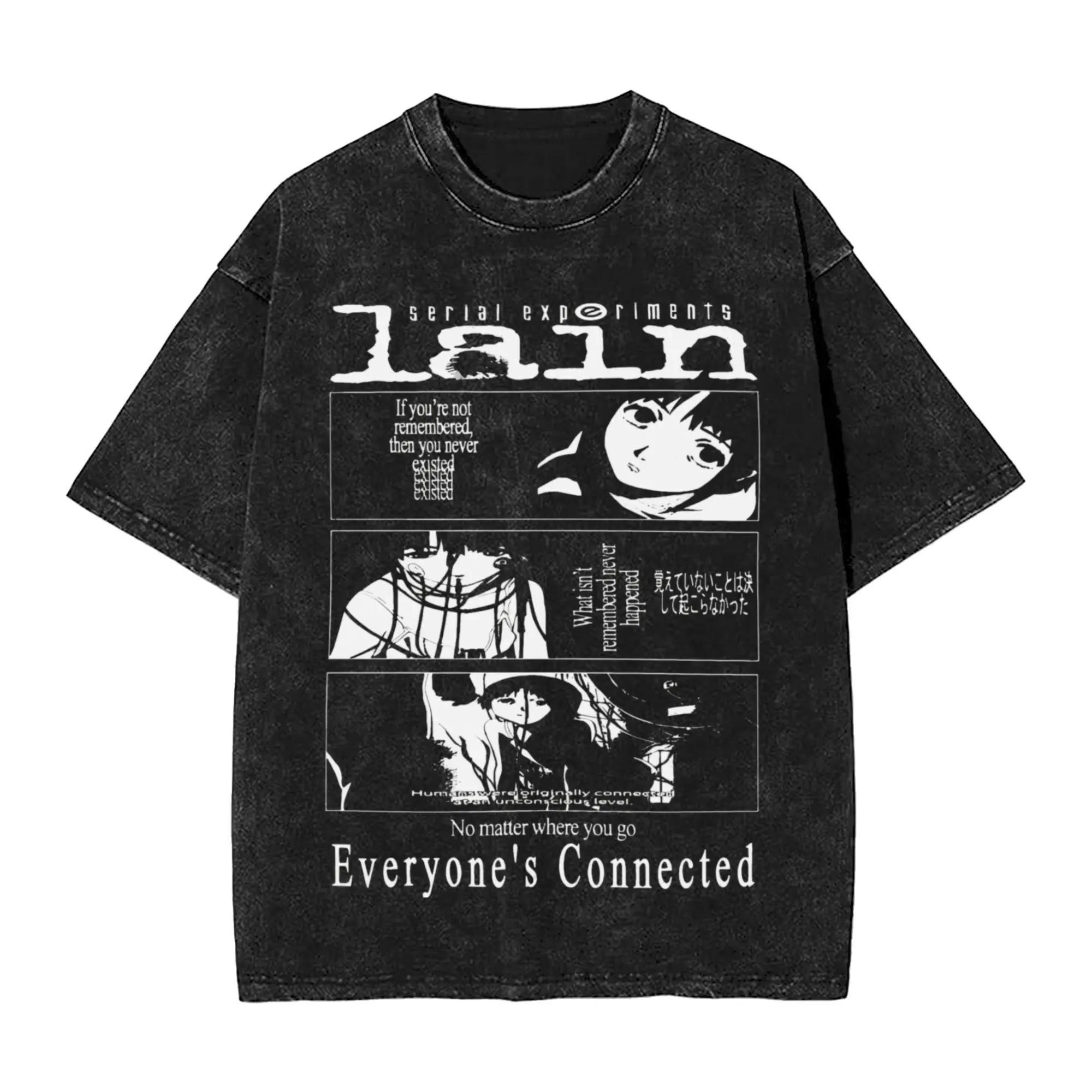 Vintage Manga Serial Experiments Lain Graphic T-shirt Washed 