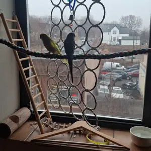 Bird Rope Climbing Ladder - Hanging Swing Perch Toy for Parakeets Cockatiels Conures Lovebirds, Random Color