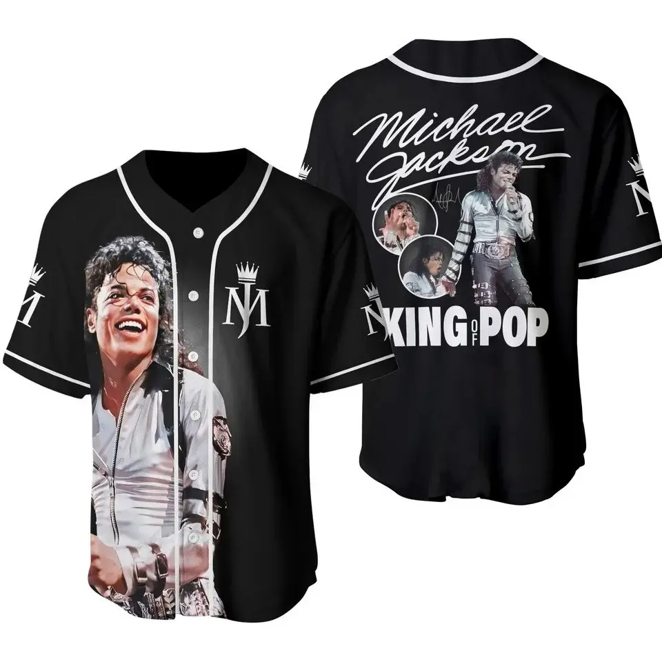 Michael Jackson Graphic Baseball Jersey - Adult Tee - Iconic Pop Legend Apparel