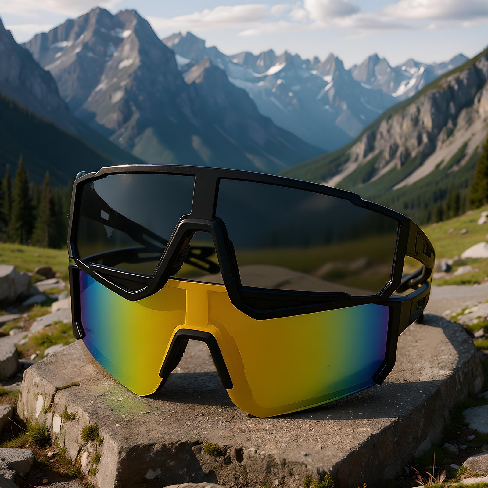 2 Pairs Windproof Goggles, Sports Sunglasses, Men and Women Universal Style, Kid's Outdoor Sports Tinted Lens Sunglasses, Daily Travel, Cycling, Hiking, Fishing, Skiing, Multi-Color Optional, Polarized Sunglasses UV400