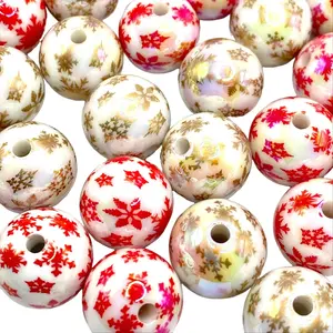 Stay Cool, Snowflake! Acrylic Beads - 16mm Beading & Crafting DIY supplies for Christmas Jewelry Making