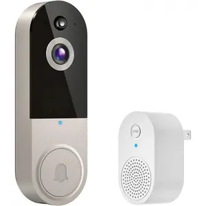1080p Wireless Video Doorbell Camera, AI Human Detection, 2-Way Talk, Live View, Night Vision, Cloud Storage, 2.4G WiFi Only, Battery, Indoor Outdoor Surveillance (Linen)