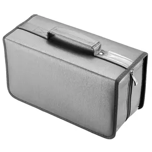 CD Case, 160 Capacity Nylon DVD Case Protective CD Case Holder  Portable Zipper Cover Durable CD Case Protection Large Storage Disc  Bag For Car Home Travel(160Capacity,Gray)